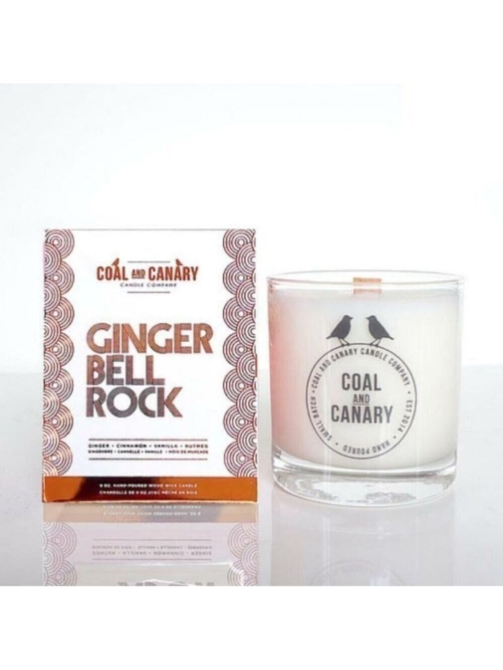 Soy Candle with Wooden Wick - Ginger Bell Rock